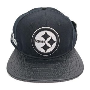 Pittsburgh Steelers NFL Pro Standard Leather Visor Brim Collection Cap Hat Black